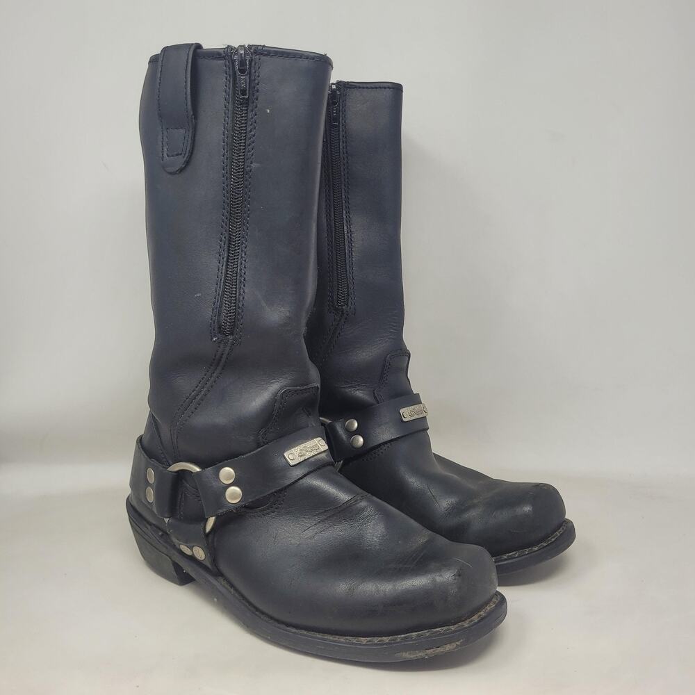 Easyrider Boots Mens 9.5 Black Leather Motorcycle Tall Harness Biker Engineer